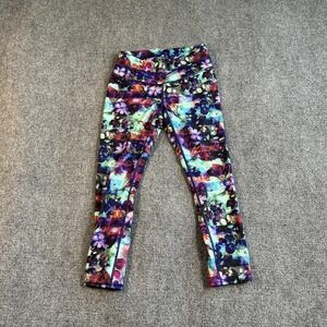 Athleta Leggings Womens XS Multicolor Capri Floral Yoga Athletic Stretch Gym